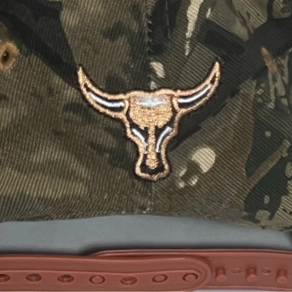 Top Level Bullhead Longhorn SnapBack‎ Cap Camo Embroidered Flat Bill